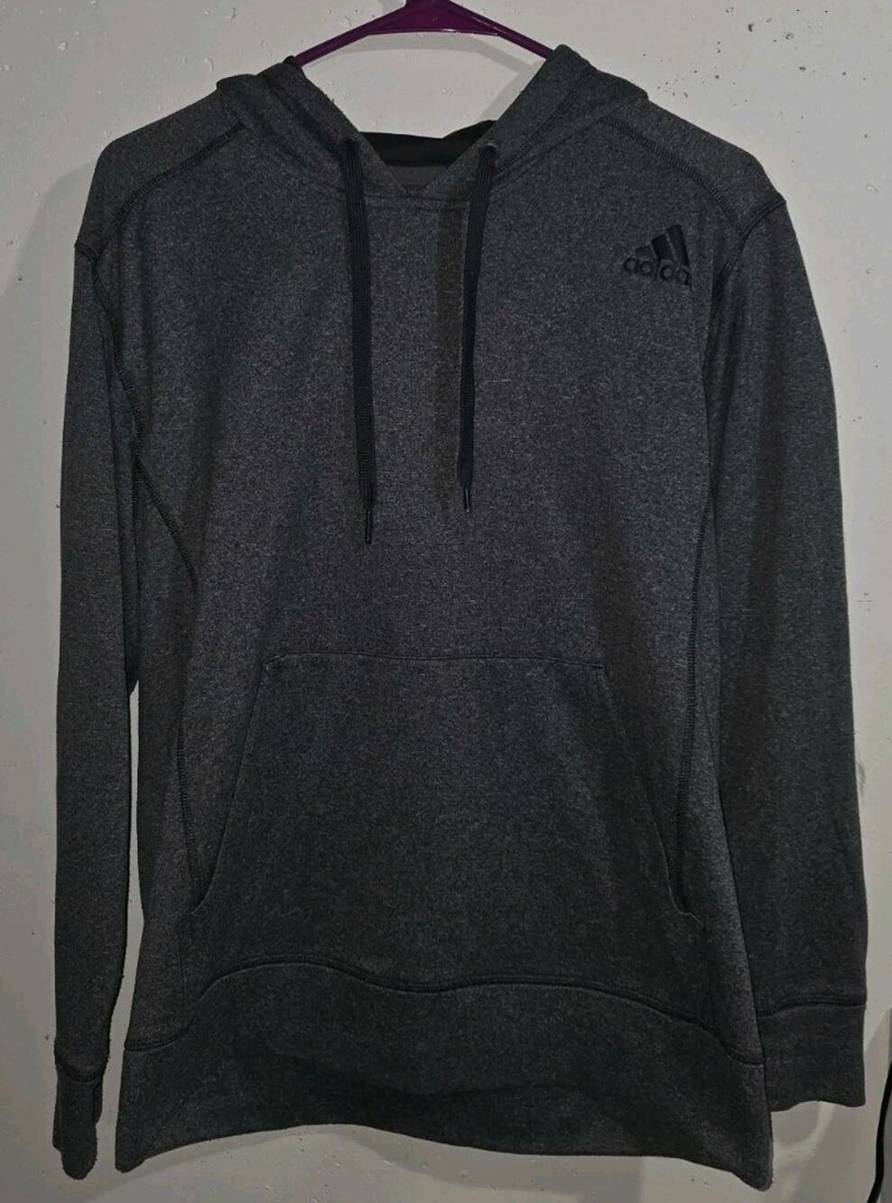 Adidas Ultimate Gray Cowl Neck Pullover Hoodie Women’s Medium Athletic Climawarm